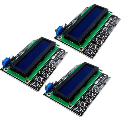 Afbeelding van AZDelivery 3 x LCD1602 Display Keypad Shield HD44780 1602 Module met 2x16 Tekens compatibel Arduino inklusive E Book!
