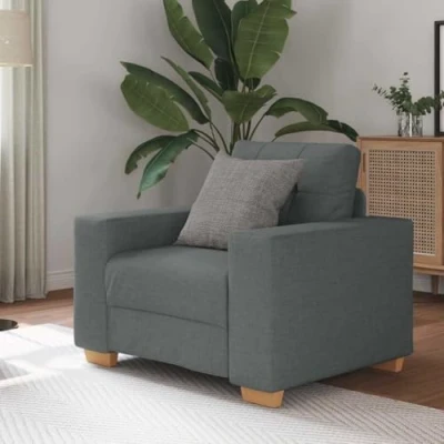 Afbeelding van vidaXL Fauteuil 60 cm stof donkergrijs