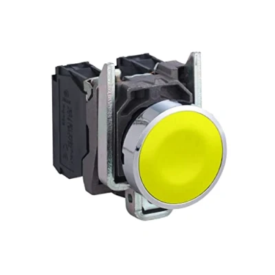 Afbeelding van Schneider Electric XB4BA51 Harmony Druktoets Bedieningsknop vlak 1 knop Geel Druk ontgrendeling stuk(s)
