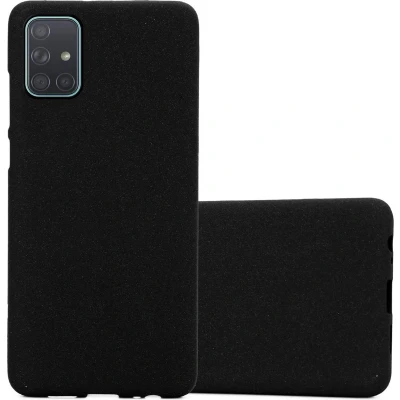 Afbeelding van Cadorabo Hoesje geschikt voor Samsung Galaxy A71 4G in FROST ZWART Beschermhoes gemaakt van flexibel TPU silicone Case Cover