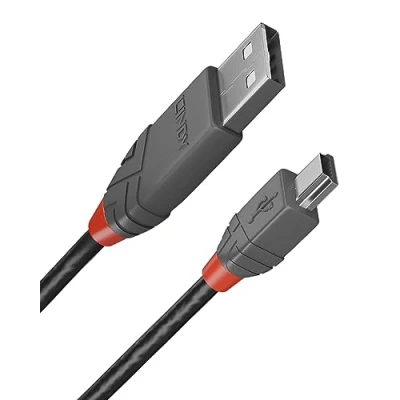 Image de Lindy Anthra Line Câble USB (M) pour mini type B 2.0 2 m rond noir