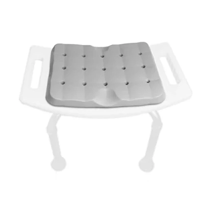 Afbeelding van KMINA kussen voor douchekruk (35 x 27 3 cm, kruk niet inbegrepen), douchezitkussen, douchestoel, 100% waterdicht schuim, grijs Made in Europe