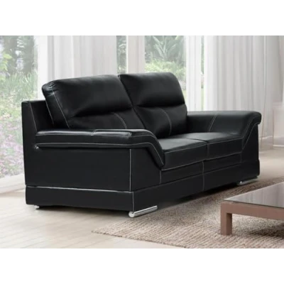 Afbeelding van Tweezitsbank van buffelleer MONIKA Zwart L 190 cm x H 100 D 103