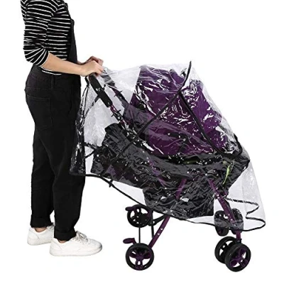 Afbeelding van Universele regenhoes voor kinderwagen, kinderwagen pvc waterdicht winddicht stofdicht parapluhoes accessoire ritssluiting