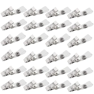 Afbeelding van YANGWEN 100 stuks metalen badgeclips, badgeclips met transparante PVC riemen voor identiteitskaarten en ID kaarthouders, naamplaatjes, werkbadges