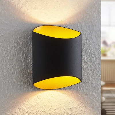 Afbeelding van Arcchio wandlamp 1licht aluminium H: 18 cm G9 zwart, goud