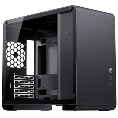 Afbeelding van Jonsbo U4 Mini Micro ATX Gehäuse, Tempered Glass schwarz tower behuizing, Gaming PC behuizing