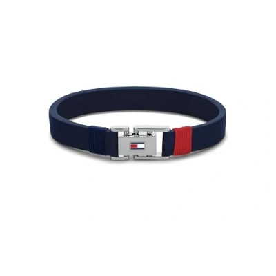 Afbeelding van Tommy Hilfiger Jewelry 2790226S Herenarmband van leer, marineblauw, Roestvrij staal