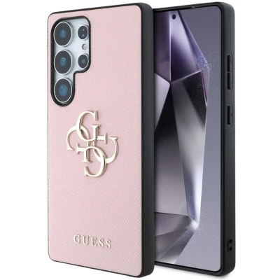 Afbeelding van Guess Etui Grained Big 4G Logo Small Classic do Samsung Galaxy S25 Ultra rÃ3Å¼owy (Samsung Ultra), Smartphonehoes, Roze