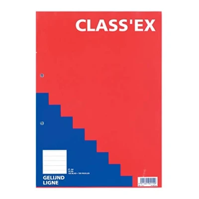 Afbeelding van Class&#039;ex cursusblok, gelijnd, blok van 100 vel cursusblok