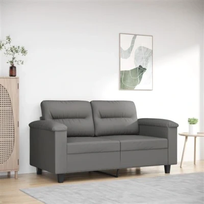 Afbeelding van Tweezitsbank 120 cm microvezelstof donkergrijs