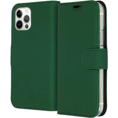 Afbeelding van iPhone 12 Pro / Hoesje Met Pasjeshouder Accezz Wallet Softcase Bookcase Groen