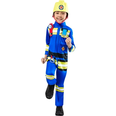 Afbeelding van Verkleedpakje Fireman Sam UK design 2 delig Maat 88 92