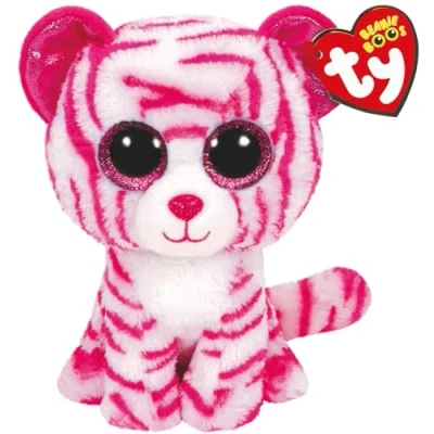 Afbeelding van TY Beanie Boos Boo&#039;s Knuffel Asia Tiger, 15 cm, roze/wit, TY36180