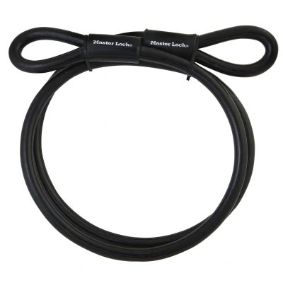 Afbeelding van MasterLock Staalkabel met lussen 4,5m x Ø10mm zwart vinyl