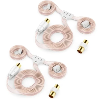 Afbeelding van deleyCON 2 Stuks FM AM UKW Dipoolantenne Indoor Antenne Coaxiale Connector 75 Ohm Ontvanger HiFi Stereo Systeem Tuner Radio