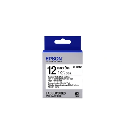 Afbeelding van Epson Strong Adhesive Tape LK 4WBW Strng adh Blk/Wht 12/9