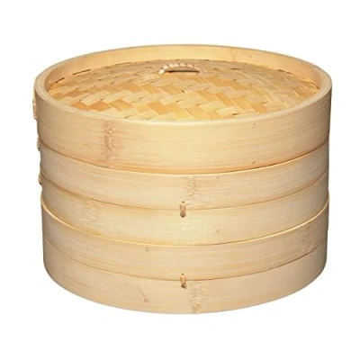 Afbeelding van KitchenCraft World Of Flavours Stoommand 2 Lagen 25,5 x 16 cm Bamboe Beige