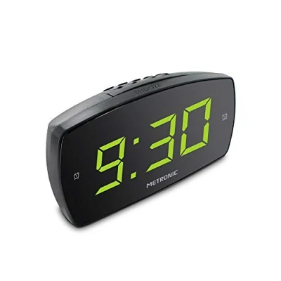 Afbeelding van Metronic 477006 Wekker XL2 dubbel alarm met groot led display instelbare helderheid, snooze functie, tijdbesparende batterijen