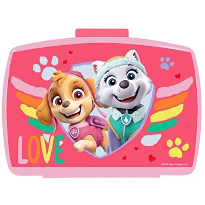 Afbeelding van P:os 29226 Lunchbox voor jongens en meisjes met inzetstuk in populair Paw Patrol design roze, ca. 16,5 x 12,5 6,5 cm, van kunststof, BPA ftalaatvrij, Meerkleurig, lunchbox,