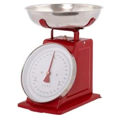 Afbeelding van Originele PLINT Retro Keukenweegschaal Rood Deens Design, voorzien van CE keurmerk