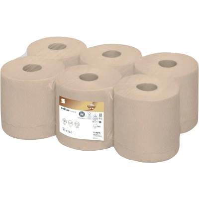 Afbeelding van SatinobyWepa PureSoft Centerfeed Poetsrol Handdoekpapier 6 x 1 rol 150 meter 2 laags