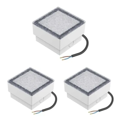 Afbeelding van ledscom.de 3 stuks LED vloerinbouwstenen CUS voor buiten, IP67, vierkant, 10 x cm, koud wit
