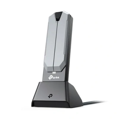 Afbeelding van TP Link Archer TBE400UH WLAN stick 7 WiFi voor PC, BE6500 Tri band USB adapter met krachtige antenne, MU MIMO, WPA3, 3.0, alleen compatibel Windows 10/11
