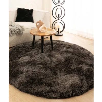 Afbeelding van Rond Shaggy Tapijt/Vloerkleed Meadow Antraciet 150 Cm