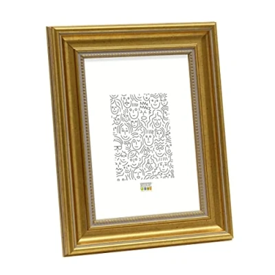 Afbeelding van Deknudt Frames fotolijst S45HA1 goudkleur parelbiesje foto 24x30