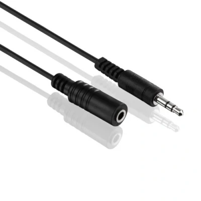 Afbeelding van HDSupply AC015 015 stereo audioverlengkabel 3,5 mm stekker naar stekker, ultraslank design, 1,50 m, zwart