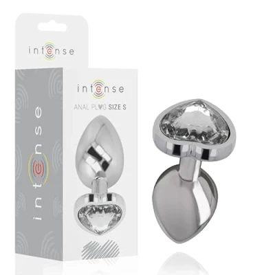 Afbeelding van Intense Anal TOYS Metal Aluminum Plug Heart White Size S