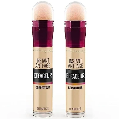 Afbeelding van Maybelline New York 2 stuks vloeibare concealer/corrector Instant Anti Aging L&#039;Effaceur kleur: Beige rosé (01) x 6,8 ml