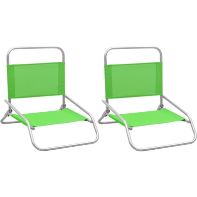 Afbeelding van Strandstoelen 2 st inklapbaar stof groen