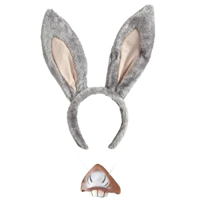 Image de Set d&#039;ane serre tete oreilles peluche et nez