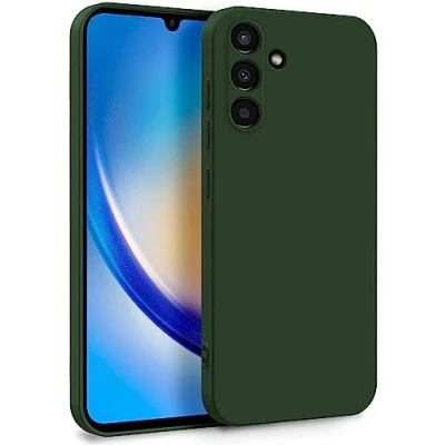 Afbeelding van MyGadget Beschermhoes voor Samsung Galaxy A34 5G, zachte en soepele hoes van TPU, met microvezelvoering, extra dun licht, olijfgroen