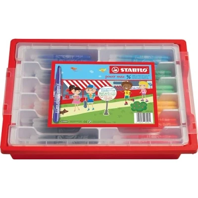 Image de Feutre Stabilo power max Schoolpack de 96 feutres coloriage pointe large bloquée 12 couleurs as