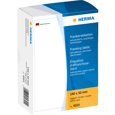 Afbeelding van Frankeeretiket HERMA 4321 dubbel 140x50mm 500stuks