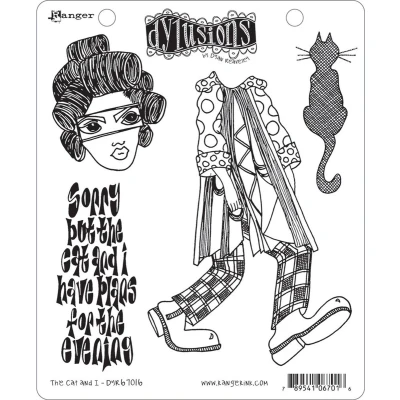 Afbeelding van Ranger Dylusions cling stamp cat and I