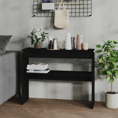 Afbeelding van Wandtafel 102x30x80 cm spaanplaat zwart