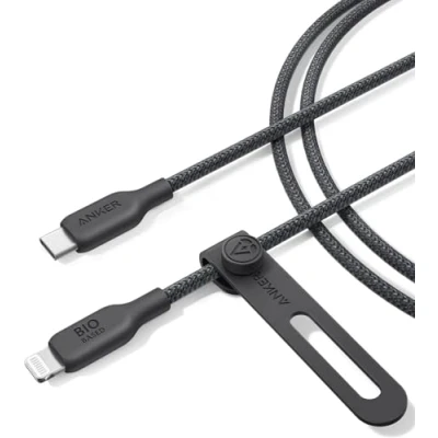 Afbeelding van Anker USB C naar Lightning oplaadkabel, 541 organische nylon oplaadkabel (ghost zwart, 180 cm), MFi gecertificeerd, snellaadkabel voor iPhone 14/Plus/Pro Max 13/Pro 12 11 X XS XR