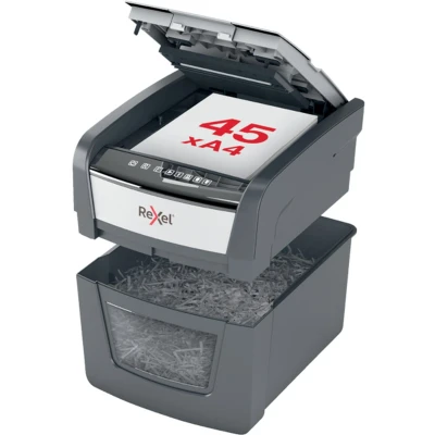 Afbeelding van Papiervernietiger Rexel Optimum Auto+ 45X snippers 4x28mm