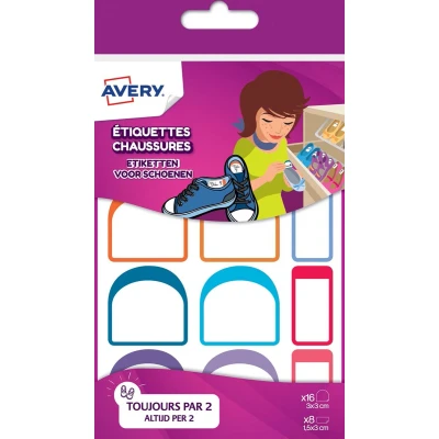 Afbeelding van Avery Av Chaus12 Etiket Voor Op Schoenen Assorti, 24 Etiketten