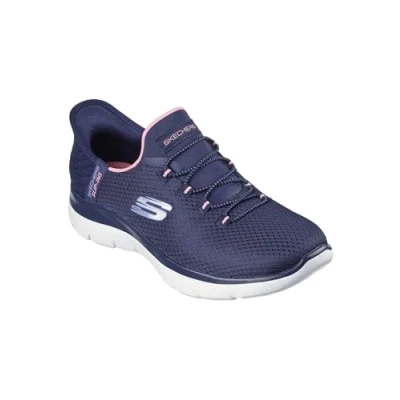 Afbeelding van Skechers Wide Fit Summits Sneakers laag, Dames, Maat: 42, Navy/pink Textiel