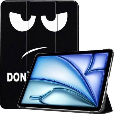 Afbeelding van iMoshion Tablet Hoes Geschikt voor iPad Air 13 inch (2024) M2 Design Trifold Bookcase Zwart /Don&#039;t touch