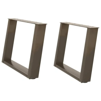 Afbeelding van vidaXL Salontafelpoten 2 st U vormig 60x(42 43) cm staal naturel