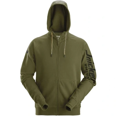 Afbeelding van SNICKERS 2895 logo full zip hoodie (khaki groen) 28953100006
