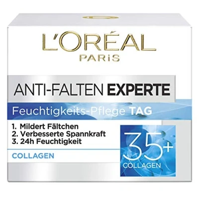 Afbeelding van L&#039;Oréal Paris hydraterende crème voor het gezicht, anti aging met biologische collageenduur, vermindert rimpels en hydrateert 24 uur, rimpel Expert 35+, 1 x 50 ml