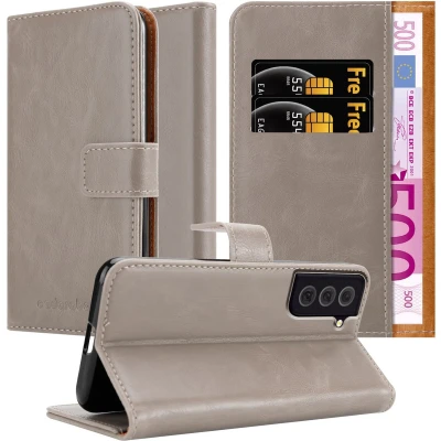 Afbeelding van Cadorabo Hoesje geschikt voor Samsung Galaxy S22 PLUS in CAPPUCCINO BRUIN Beschermhoes met magnetische sluiting, standfunctie en kaartvakje Book Case Cover Etui