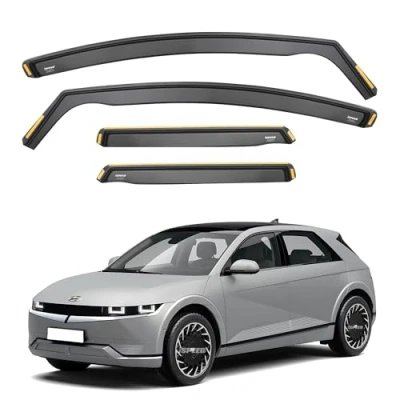 Afbeelding van ISPEED 4 stuks windschermen voor Hyundai IONIQ 5 2021 2025 deurs SUV Houd je auto geventileerd in de regen vermindert windturbulentie getint type